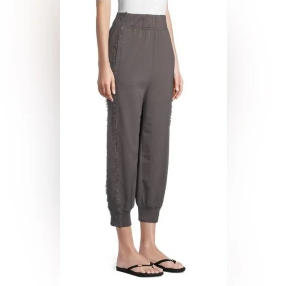 Free People Movement Where The Wind Blows Grey Fringe Jogger Sweatpants Size XS - Picture 4 of 13